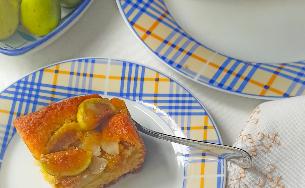 Tarta sin gluten de higos con almendras y miel