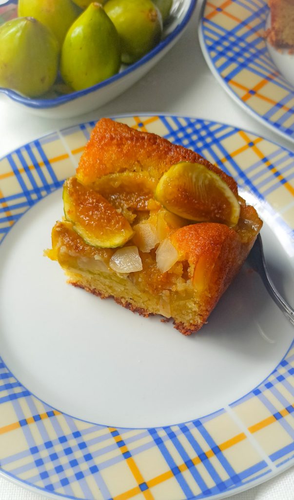 Tarta sin gluten de higos con almendras y miel